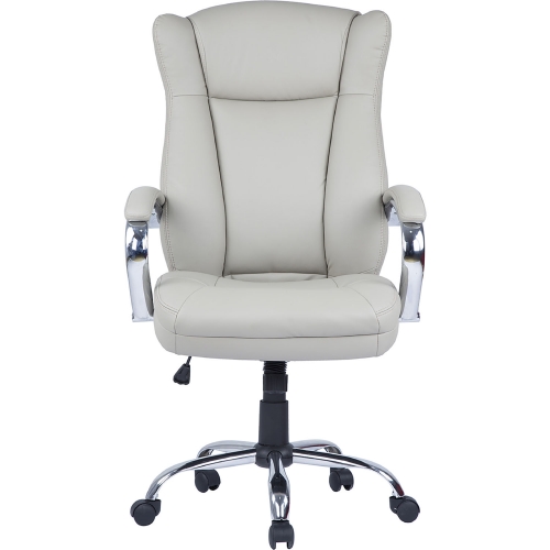 7275 Adjustable Computer Office Chair in Tufted Light Gray Leatherette